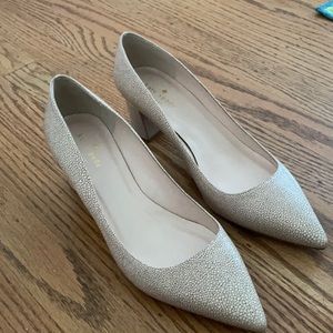 Cream Kate Spade block heels
